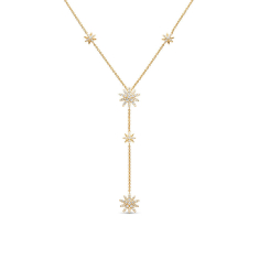 David Yurman Starburst Y Necklace in 18K Yellow Gold with Diamonds 1