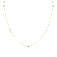 5/8ctw Round Diamond 14k Yellow Gold Station Necklace - Classic Collection 1