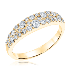 3/4ctw Round Diamond 14k Yellow Gold Cluster Ring - Classic Collection 1