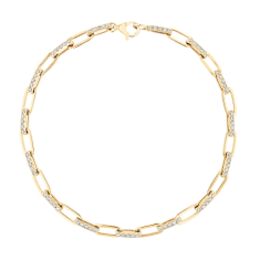 1/2ctw Diamond 14k Yellow Gold Paperclip Link Bracelet - Classic Collection 1