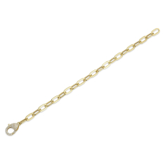 Shy Creation 3/8ctw Diamond 14k Yellow Gold Paperclip Link Chain Bracelet 1