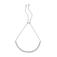 Shy Creation 1/3ctw Round Diamond White Gold Crown Setting Bolo Bracelet 1