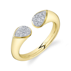 Shy Creation 1/5ctw Diamond Two-Tone Open Ring 1