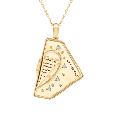 Wicked Elphaba 1/15ctw Diamond Gold Vermeil Grimmerie Locket Pendant Necklace 1