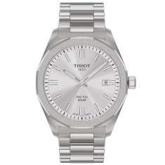 Tissot PRC 100 Solar Quartz Silver-Tone Dial Stainless Steel Watch 39mm - T151422110310 1