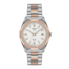 Tissot PRC 100 Solar Quartz Mother-of-Pearl Dial Two-Tone Watch 34mm - T1518222211100 1