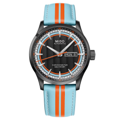 MIDO Multifort Chronometer 1 Racer Black Dial Blue and Orange Leather Strap Special Edition Watch 42mm - M0384313605100 1