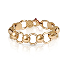 Pasquale Bruni Luce Medium Link Chain Bracelet in 18k Rose Gold with Diamonds 1
