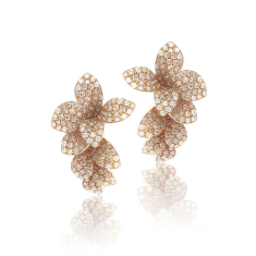 Pasquale Bruni Petit Garden Earrings in 18k Rose Gold with White and Champagne Diamonds 1