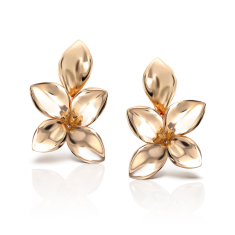 Pasquale Bruni Giardini Segreti Five Leaves Small Earrings in 18k Rose Gold with Diamonds 1