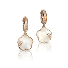 Pasquale Bruni Petit Joli Lunaire Earrings in 18k Rose Gold with Pearl of the Moon, White and Champagne Diamonds 1