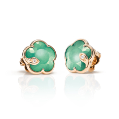 Pasquale Bruni Petit Joli Lunaire Earrings in 18k Rose Gold with Lunar Garden Gem and Diamonds 1