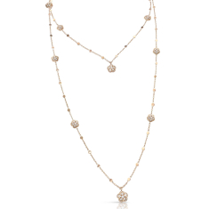 Pasquale Bruni Figlia Dei Fiori Sautoir in 18k Rose Gold with White and Champagne Diamonds 1