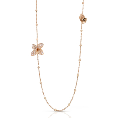 Pasquale Bruni Giardini Segreti Opera Necklace in 18k Rose Gold with White and Champagne Diamonds 1