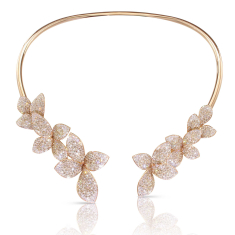 Pasquale Bruni Giardini Segreti Multi Flower Collier in 18k Rose Gold with White and Champagne Diamonds 1