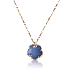 Pasquale Bruni Petit Joli Necklace in 18k Rose Gold with Blue Moon, White and Champagne Diamonds 1