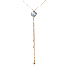 Pasquale Bruni Ton Joli Lunaire Necktie in 18k Rose Gold with Lunar Night Blue Gem and Diamonds 1