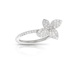 Pasquale Bruni Petit Garden Ring in 18k White Gold with Diamonds, Small Flower - Size 7 1