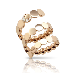 Pasquale Bruni Luce Half Three Twist Ring in 18k Rose Gold with Diamonds - Size 7 1