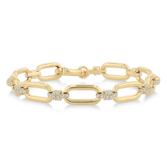 1ctw Diamond 14k Yellow Gold Open Link Bracelet 1