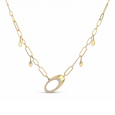 5/8ctw Diamond 14k Yellow Gold Paperclip Link Necklace 1