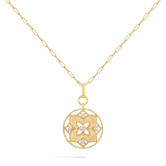 1/4ctw Diamond 14k Yellow Gold Medallion Necklace 1
