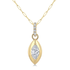 1/4ctw Marquise Diamond 14k Yellow Gold Pendant Necklace 1