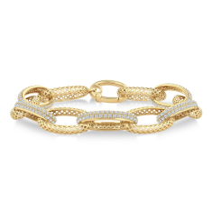 3ctw Diamond 14k Yellow Gold Oval Open Link Bracelet 1
