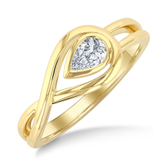 1/4ct Pear Diamond 14k Yellow Gold Fashion Ring 1