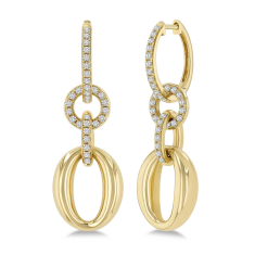 3/8ctw Diamond 14k Yellow Gold Link Drop Earrings 1