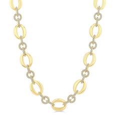 2 1/3ctw Diamond 14k Yellow Gold Open Link Necklace 1