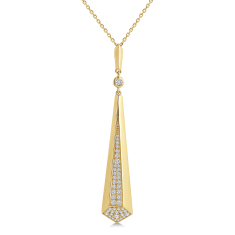 1/4ctw Diamond 14k Yellow Gold Tapered Pendant Necklace 1
