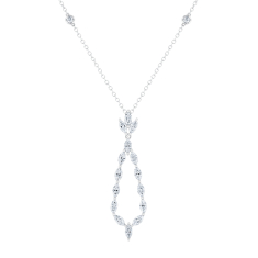 Downton Abbey 1 3/4ctw Marquise Lab Grown Diamond 14k White Gold Pendant Necklace - Lady Mary 1