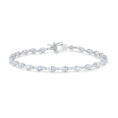 Downton Abbey 3 3/4ctw Marquise Lab Grown Diamond 14k White Gold Tennis Bracelet - Lady Mary 1