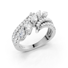 Downton Abbey 1 1/4ctw Marquise Lab Grown Diamond 14k White Gold Ring - Lady Mary 1