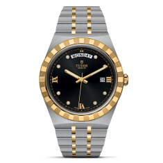 TUDOR Royal Diamond-Set Black Dial Stainless Steel and Yellow Gold Watch 41mm - M28603-0005 1