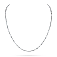 7 1/5ctw Diamond 18k White Gold Tennis Necklace 1