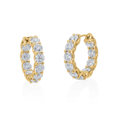 3ctw Diamond 18k Yellow Gold Inside Out Hoop Earrings 1