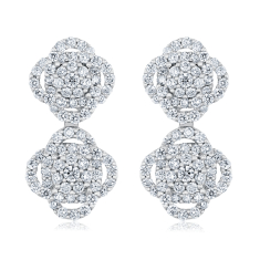 1 3/4ctw Diamond 18k White Gold Drop Earrings 1