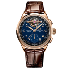 Breitling Premier B21 Chronograph Tourbillon Blue Dial Brown Leather Strap Limited Edition Watch 42mm - RB21204A1C1P1 1