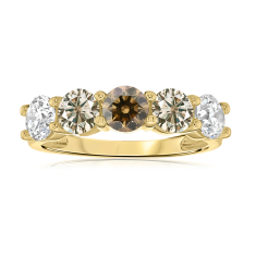 Desert Diamonds 2ctw Five-Stone 10k Yellow Gold Ring 1