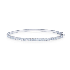 Kwiat Stackable 2ctw Diamond 18k White Gold Bangle Bracelet, 3.2mm 1