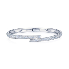 Kwiat Cobblestone 1 3/4ctw Diamond 18k White Gold Bypass Bangle Bracelet  1