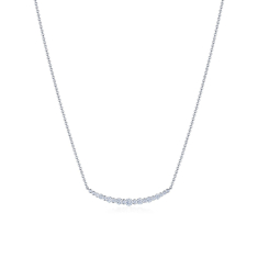 Kwiat Lyric 3/8ctw Diamond 18k White Gold Curved Bar Necklace 1