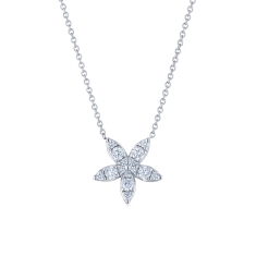 Kwiat Sunburst 5/8ctw Diamond 18k White Gold Star Pendant Necklace 1