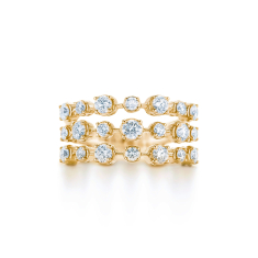 Kwiat Starry Night 1ctw Diamond 18k Yellow Gold Three-Row Ring 1