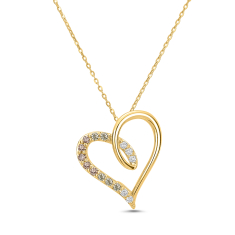 Desert Diamonds 1/4ctw Ombre 10k Yellow Gold Heart Pendant Necklace 1
