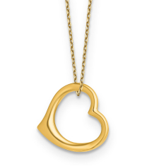 10k Yellow Gold Heart Pendant Necklace 1
