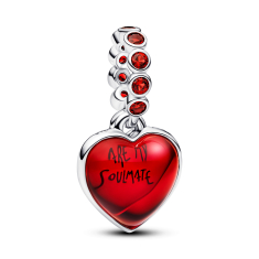 Pandora Red Murano Glass Heart Double Dangle Charm 1