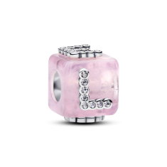 Pandora Pink Murano Glass Love Cube Charm 1